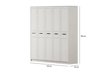 Meyra Garderobe 175x184 cm - Matt Hvit - Oppbevaring - Klesoppbevaring - Garderober & garderobesystem