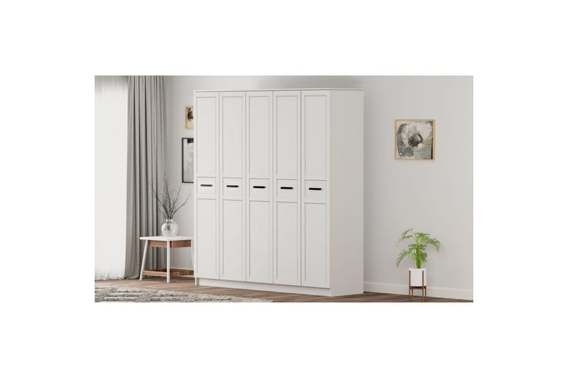 Meyra Garderobe 175x184 cm - Matt Hvit - Oppbevaring - Klesoppbevaring - Garderober & garderobesystem