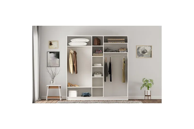 Meyra Garderobe 175x210 cm - Matt Hvit - Oppbevaring - Klesoppbevaring - Garderober & garderobesystem