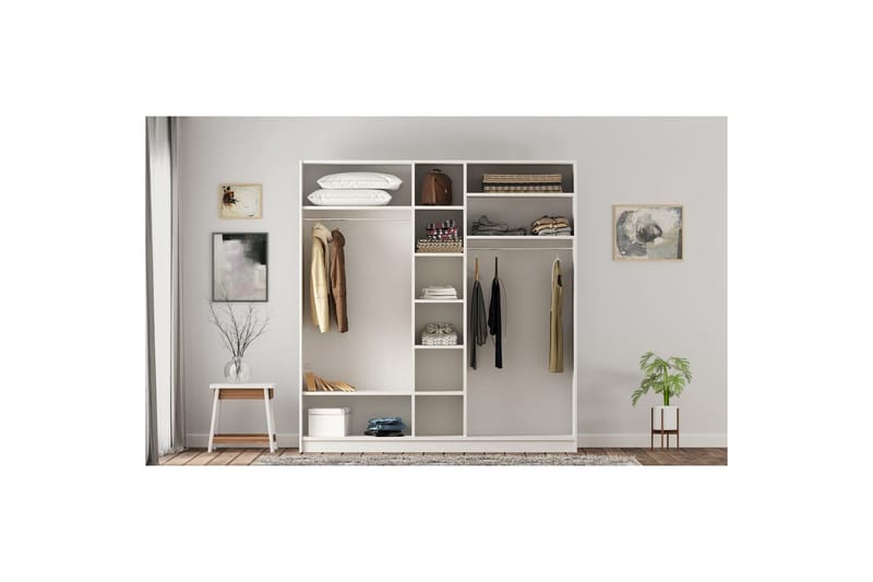 Meyra Garderobe 175x210 cm - Matt Hvit - Oppbevaring - Klesoppbevaring - Garderober & garderobesystem