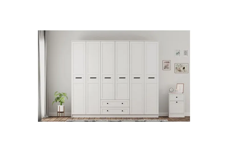 Meyra Garderobe 210x184 cm - Hvit - Oppbevaring - Klesoppbevaring - Garderober & garderobesystem