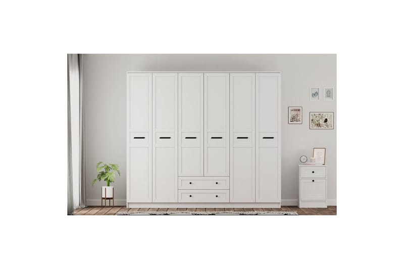 Meyra Garderobe 210x210 cm - Matt Hvit - Oppbevaring - Klesoppbevaring - Garderober & garderobesystem
