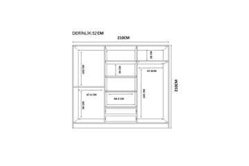 Meyra Garderobe 210x210 cm - Matt Hvit - Oppbevaring - Klesoppbevaring - Garderober & garderobesystem