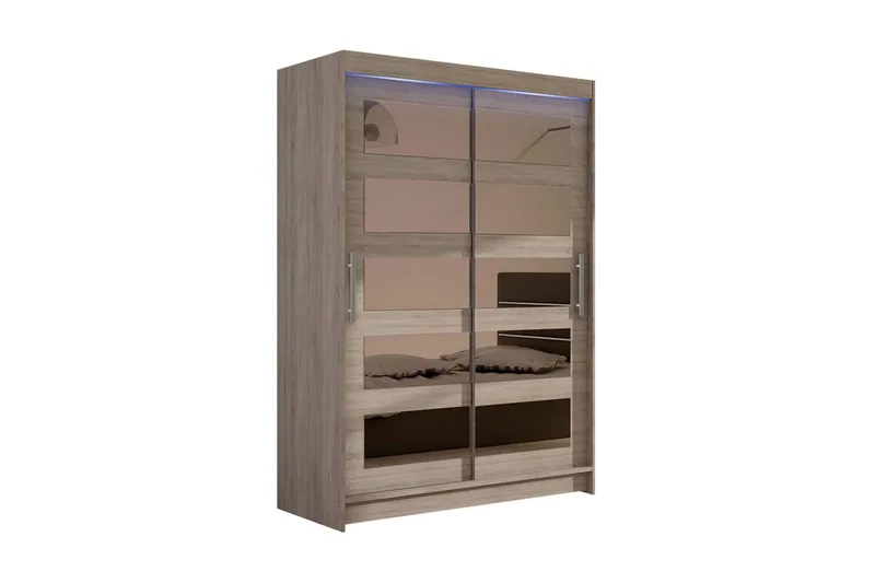 Miami Garderobe 120x58x200 cm - Beige / Grå - Oppbevaring - Klesoppbevaring - Garderober & garderobesystem - Garderobeskap & klesskap