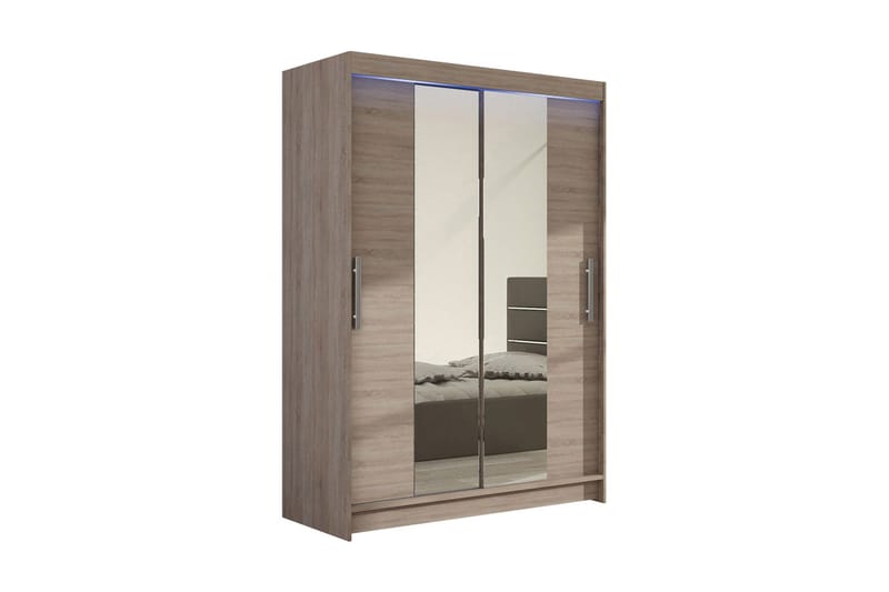 Miami Garderobe 120x58x200 cm, Beige / Grå