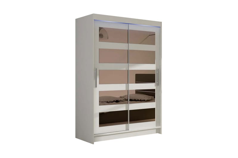 Miami Garderobe 120x58x200 cm - Beige / Hvit - Oppbevaring - Klesoppbevaring - Garderober & garderobesystem