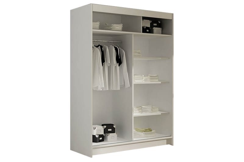 Miami Garderobe 120x58x200 cm - Beige / Svart / Hvit - Garderober & garderobesystem - Garderobeskap & klesskap