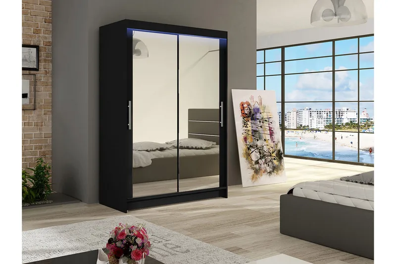 Miami Garderobe 120x58x200 cm - Beige - Oppbevaring - Klesoppbevaring - Garderober & garderobesystem - Garderobeskap & klesskap