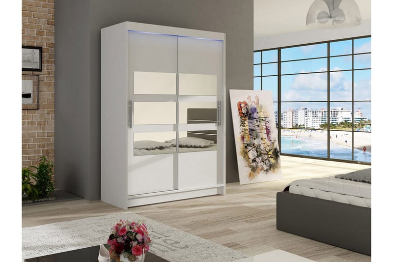 Miami Garderobe 120x58x200 cm - Hvit - Garderober & garderobesystem - Garderobeskap & klesskap