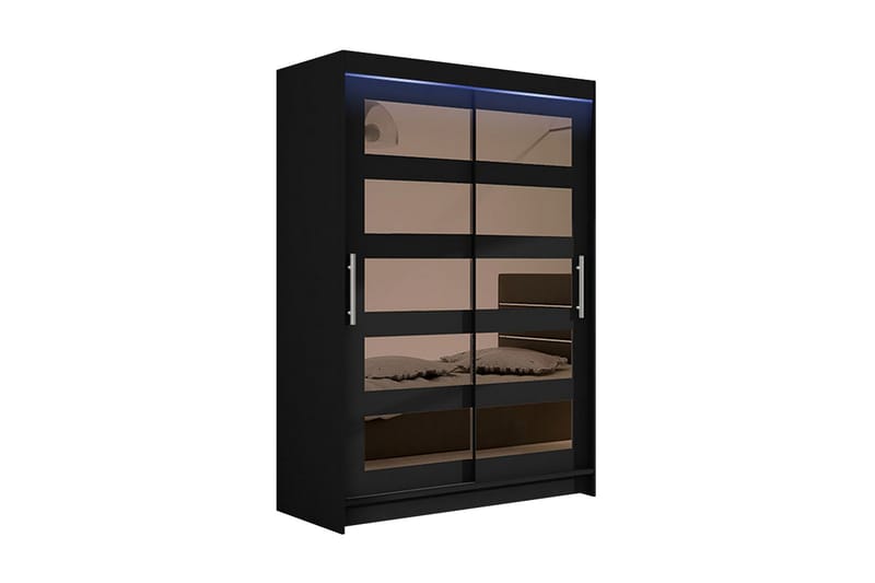 Miami Garderobe 120x58x200 cm - Svart - Oppbevaring - Klesoppbevaring - Garderober & garderobesystem