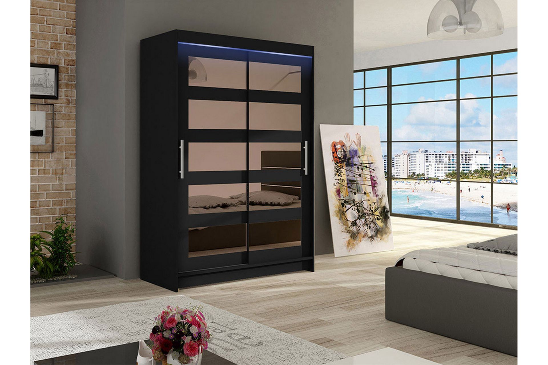Miami Garderobe 120x58x200 cm - Svart - Oppbevaring - Klesoppbevaring - Garderober & garderobesystem