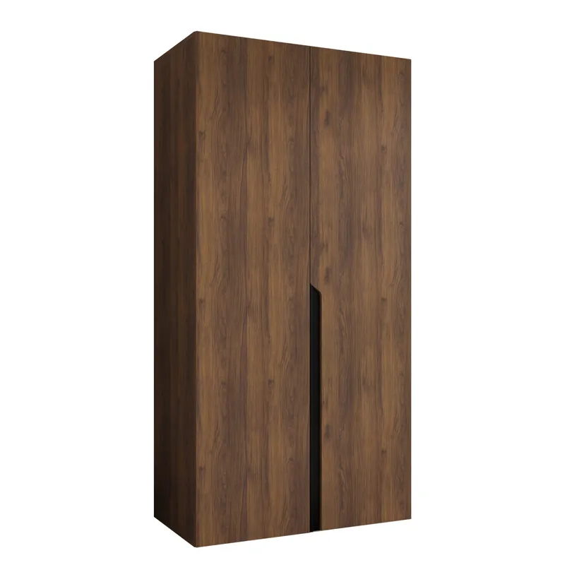 Milias garderobe 100x202 cm, Brun/svart