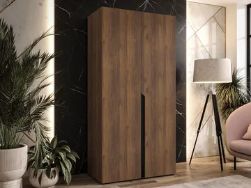 Milias garderobe 100x202 cm - Brun/svart - Oppbevaring - Klesoppbevaring - Garderober & garderobesystem - Garderobeskap & klesskap