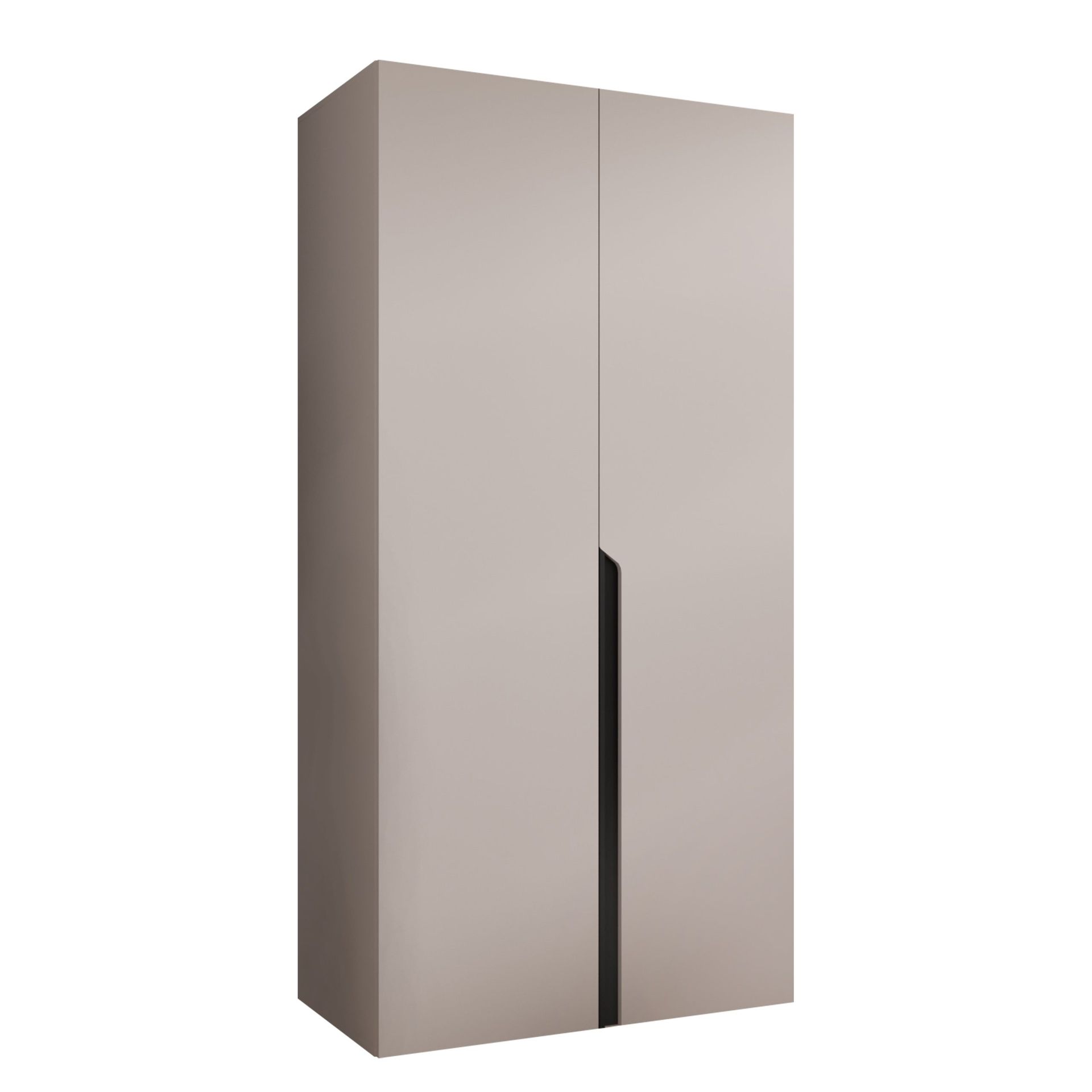 Milias Garderobe 100x202 cm - svart, beige