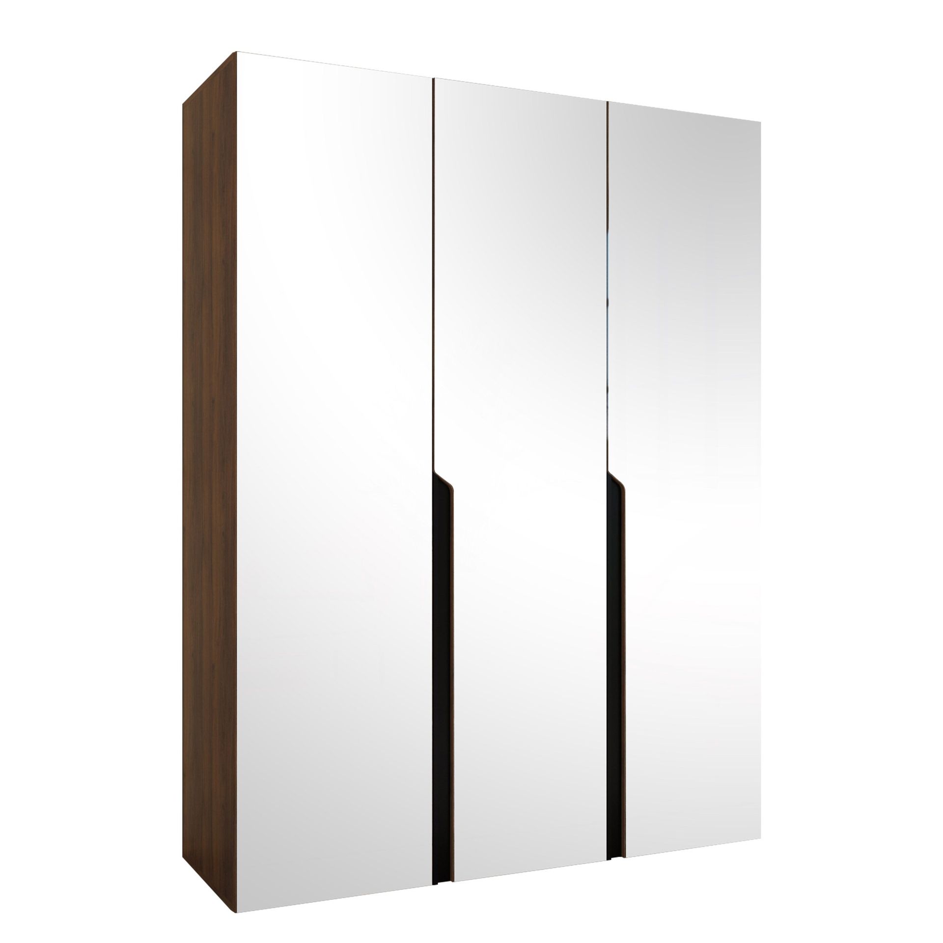 Milias garderobe med speil 150x202 cm - Brun/svart