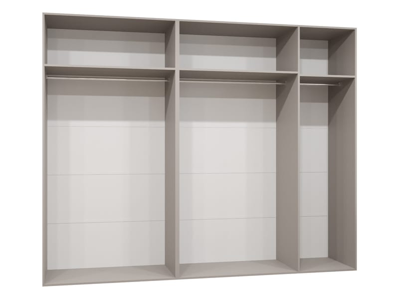 Milias garderobe med speil 250x202 cm - Brun/gull - Oppbevaring - Klesoppbevaring - Garderober & garderobesystem