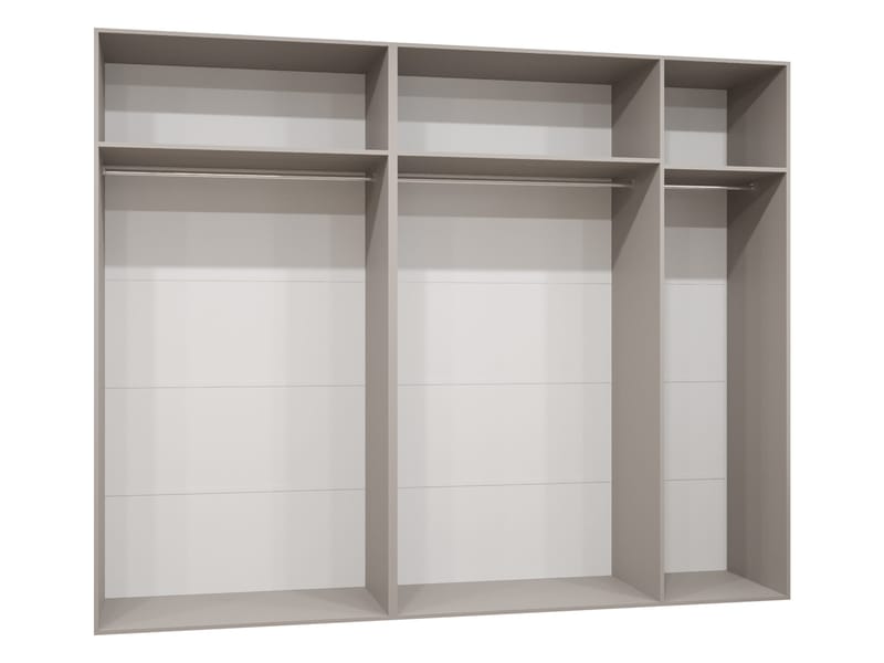 Milias garderobe med speil 250x202 cm - Brun/svart - Oppbevaring - Klesoppbevaring - Garderober & garderobesystem