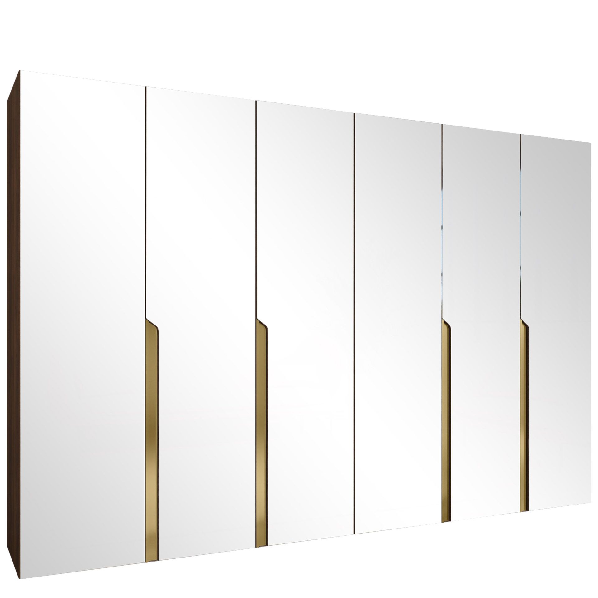 Milias garderobe med speil 300x202 cm - Brun/gull
