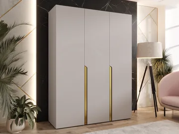 Milias Garderobeskap 150x202 cm - beige, gull - Oppbevaring - Klesoppbevaring - Garderober & garderobesystem - Garderobeskap & klesskap