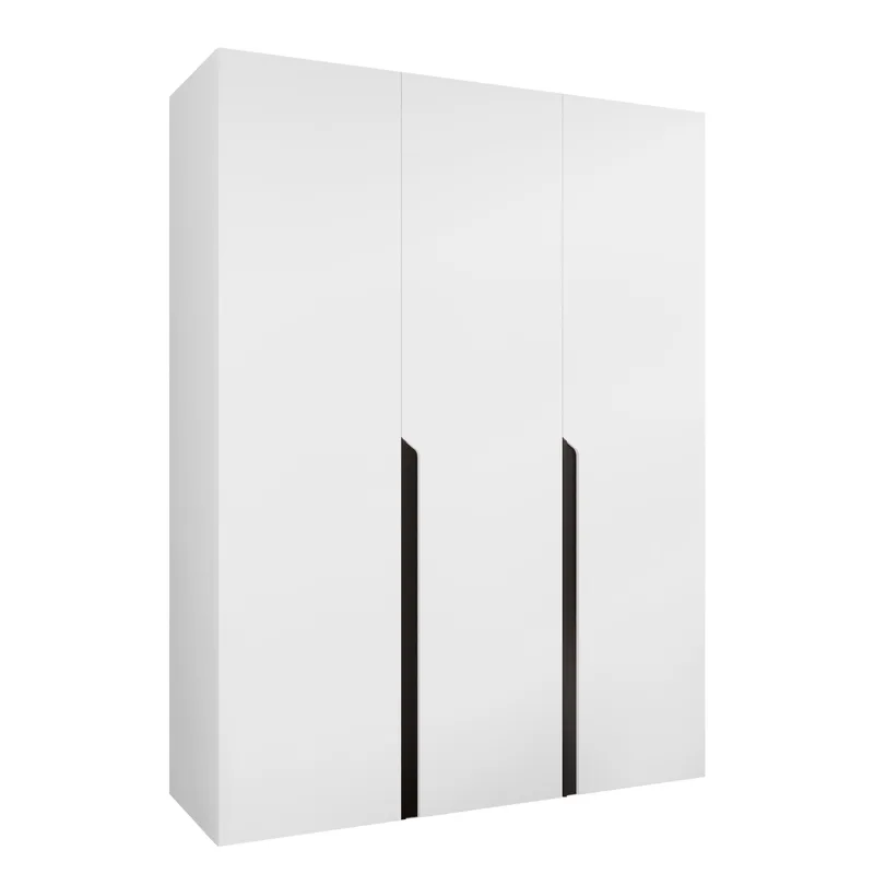 Milias Garderobeskap 150x202 cm - hvit, svart - Oppbevaring - Klesoppbevaring - Garderober & garderobesystem - Garderobeskap & klesskap