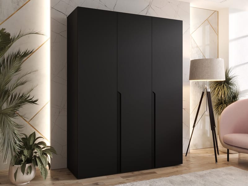 Milias Garderobeskap 150x202 cm - svart - Oppbevaring - Klesoppbevaring - Garderober & garderobesystem - Garderobeskap & klesskap
