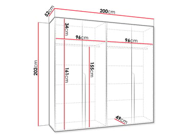 Milias Garderobeskap 200x202 cm - beige/gull - Oppbevaring - Klesoppbevaring - Garderober & garderobesystem - Garderobeskap & klesskap