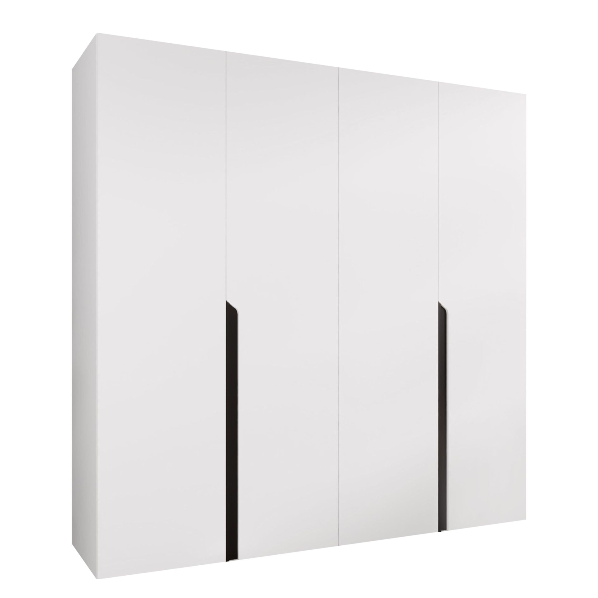Milias Garderobeskap 200x202 cm - hvit, svart