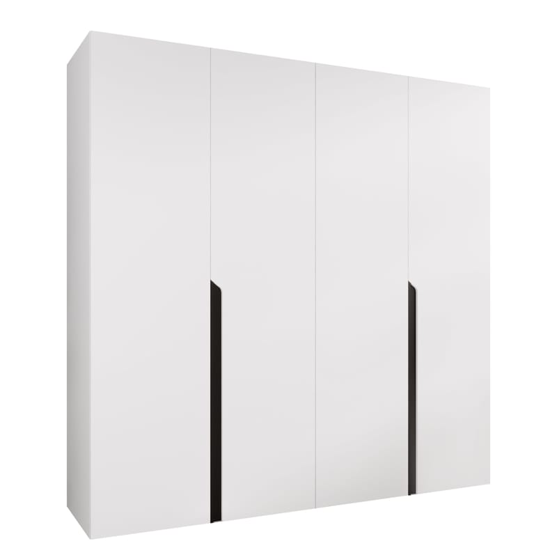 Milias Garderobeskap 200x202 cm - hvit, svart - Oppbevaring - Klesoppbevaring - Garderober & garderobesystem - Garderobeskap & klesskap
