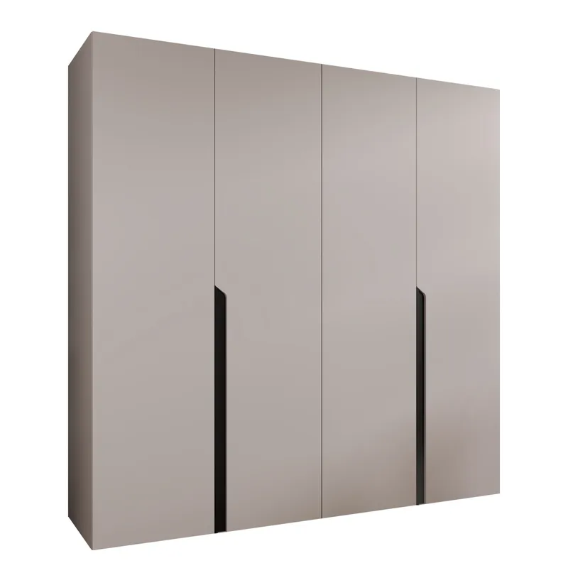 Milias Garderobeskap 200x202 cm, svart, beige