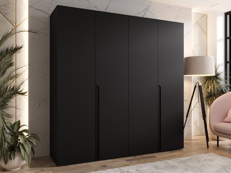 Milias Garderobeskap 200x202 cm - svart - Oppbevaring - Klesoppbevaring - Garderober & garderobesystem - Garderobeskap & klesskap