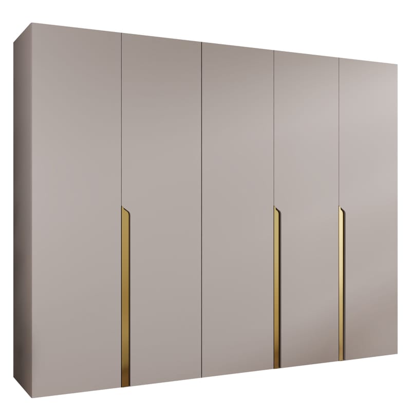 Milias Garderobeskap 250x202 cm, gull, beige