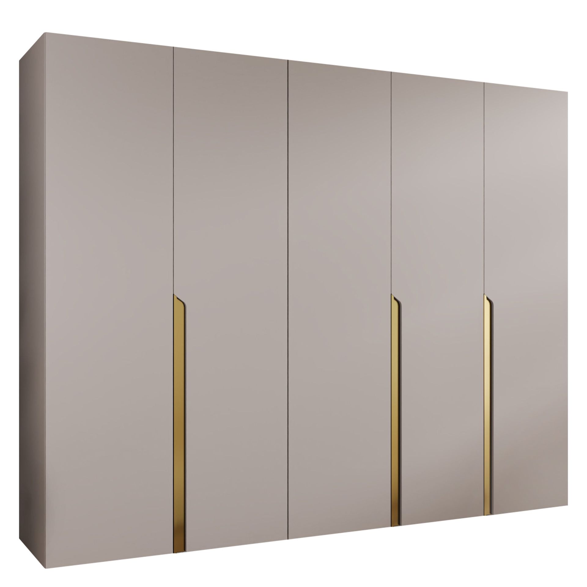 Milias Garderobeskap 250x202 cm - gull/beige