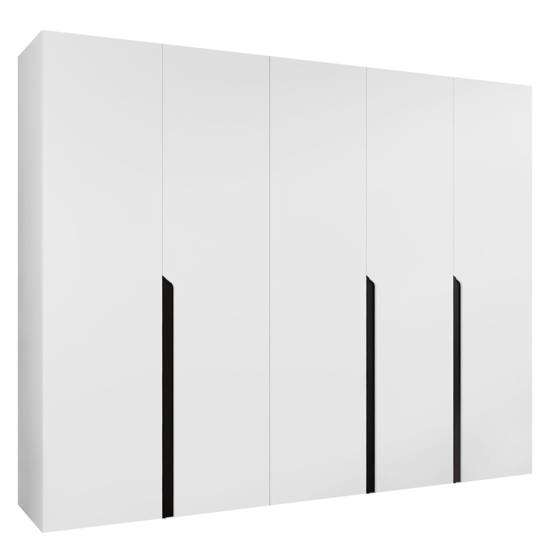 Milias Garderobeskap 250x202 cm - hvit, svart