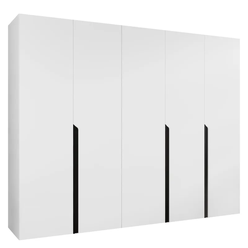 Milias Garderobeskap 250x202 cm, hvit, svart