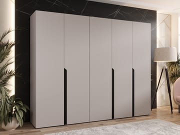 Milias Garderobeskap 250x202 cm - svart, beige - Oppbevaring - Klesoppbevaring - Garderober & garderobesystem - Garderobeskap & klesskap