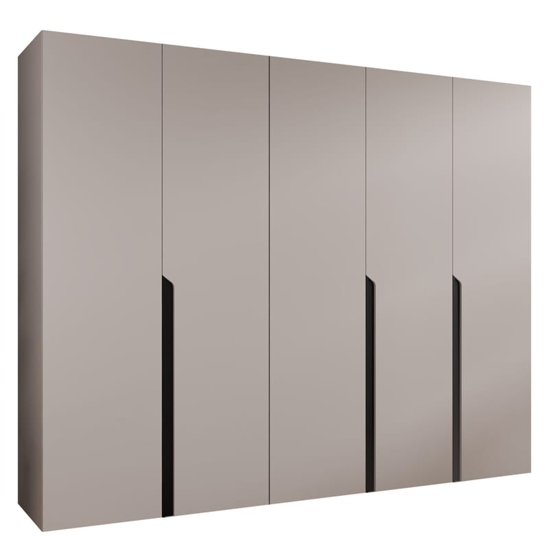 Milias Garderobeskap 250x202 cm - svart, beige - Oppbevaring - Klesoppbevaring - Garderober & garderobesystem - Garderobeskap & klesskap