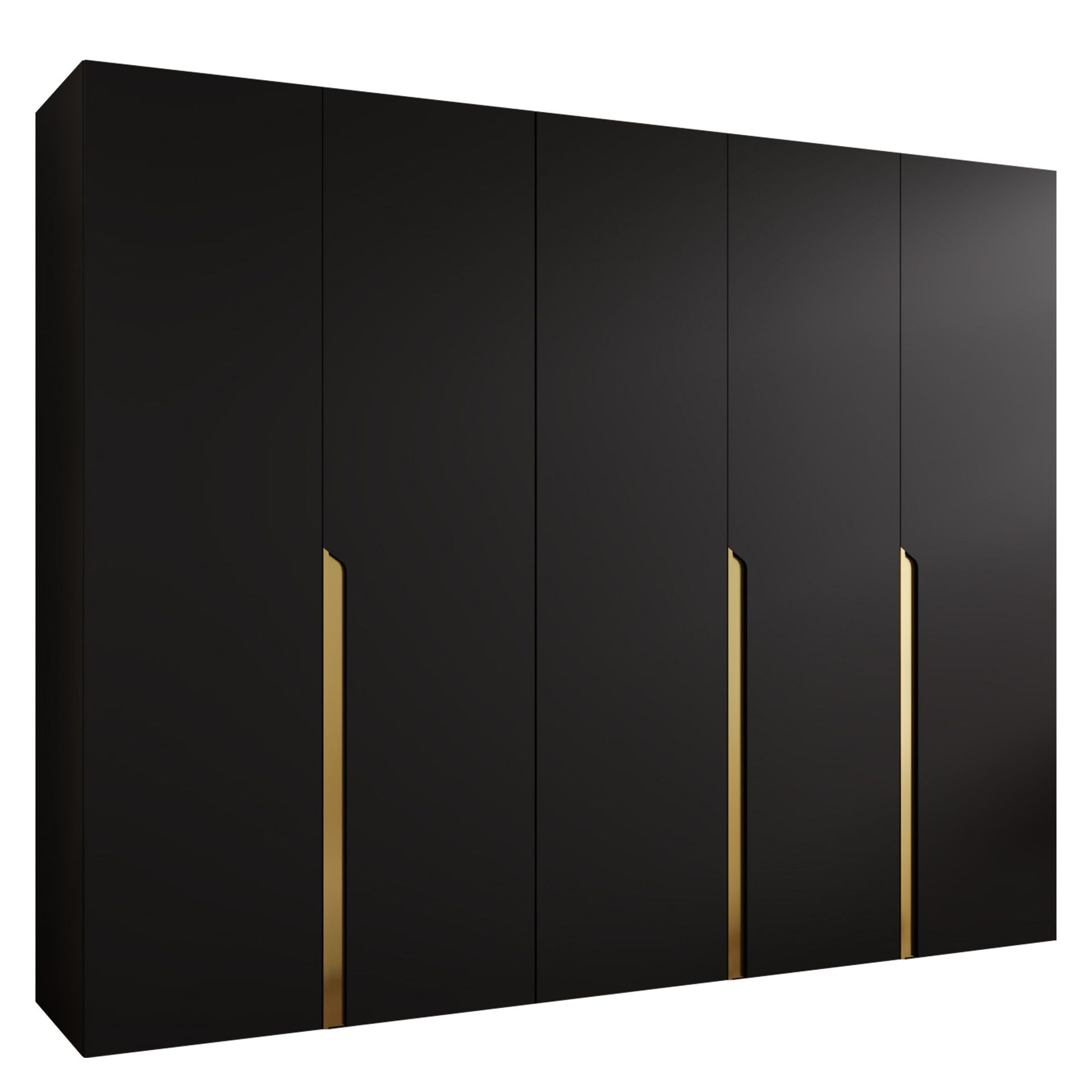 Milias Garderobeskap 250x202 cm - svart/gull