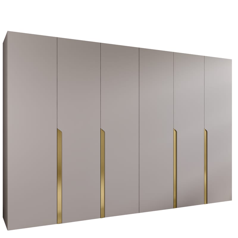 Milias Garderobeskap 300x202 cm, beige, gull