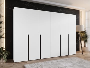 Milias Garderobeskap 300x202 cm - hvit, svart - Oppbevaring - Klesoppbevaring - Garderober & garderobesystem - Garderobeskap & klesskap