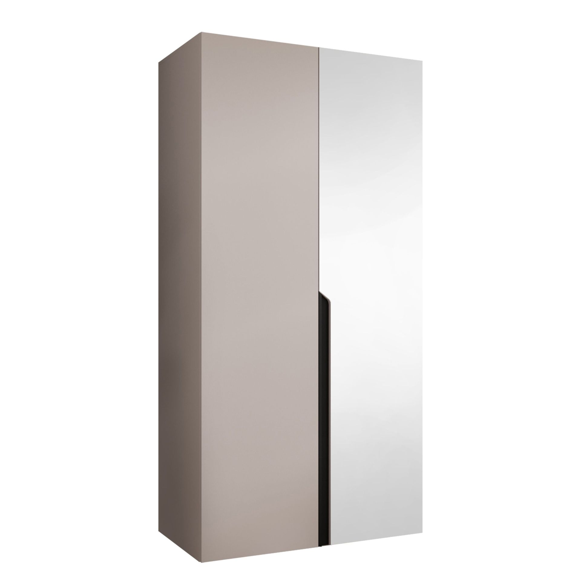 Milias Garderobeskap med speil 100x202 cm - beige