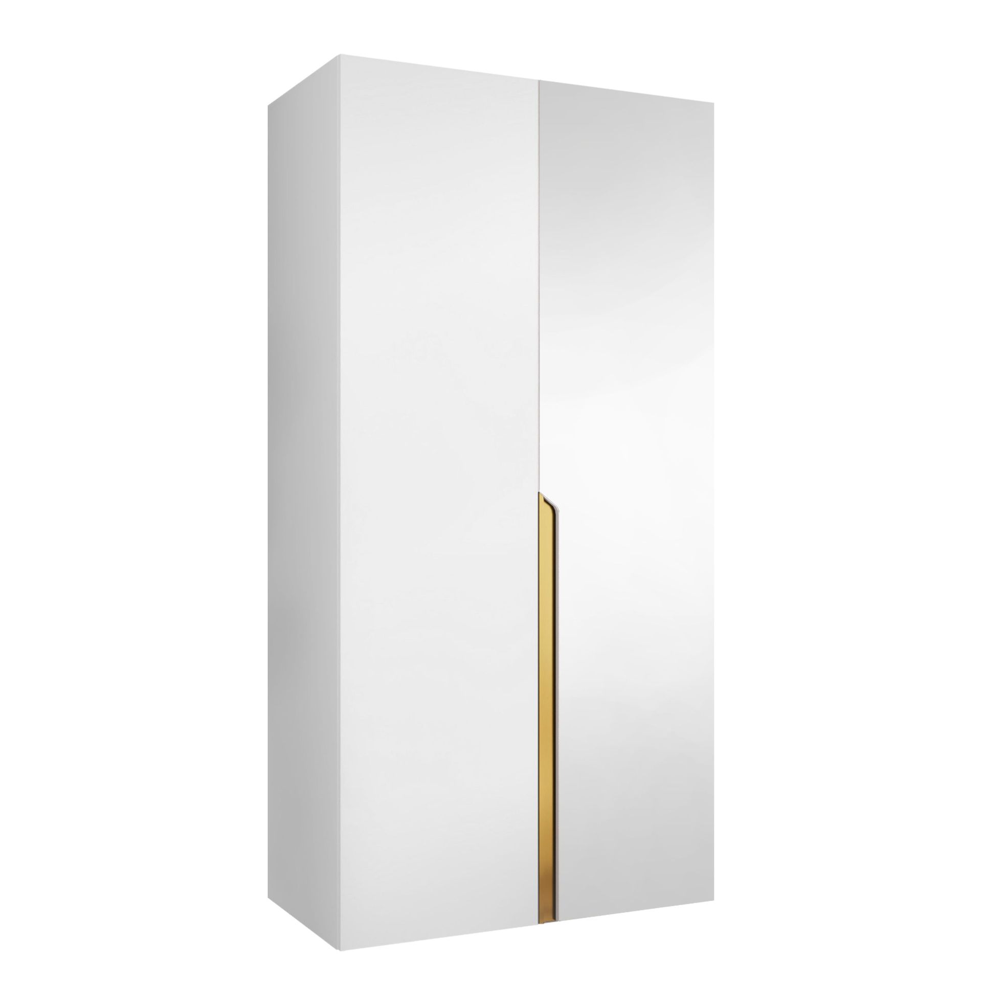 Milias Garderobeskap med speil 100x202 cm - hvit