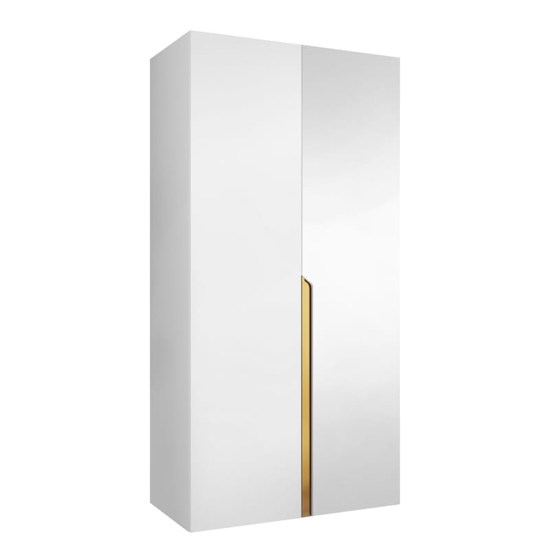 Milias Garderobeskap med speil 100x202 cm - hvit - Oppbevaring - Klesoppbevaring - Garderober & garderobesystem