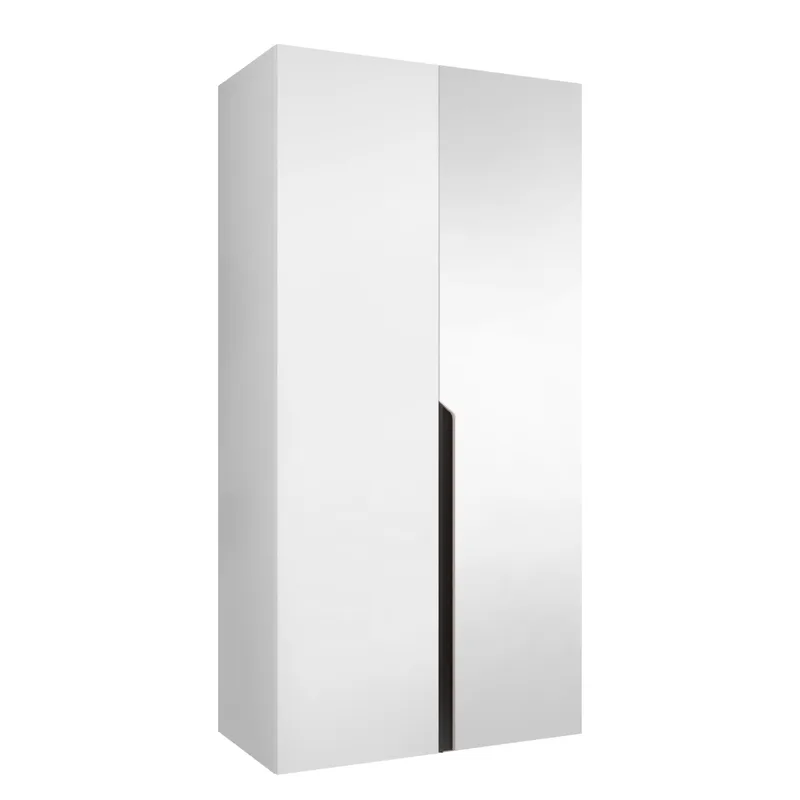 Milias Garderobeskap med speil 100x202 cm, hvit