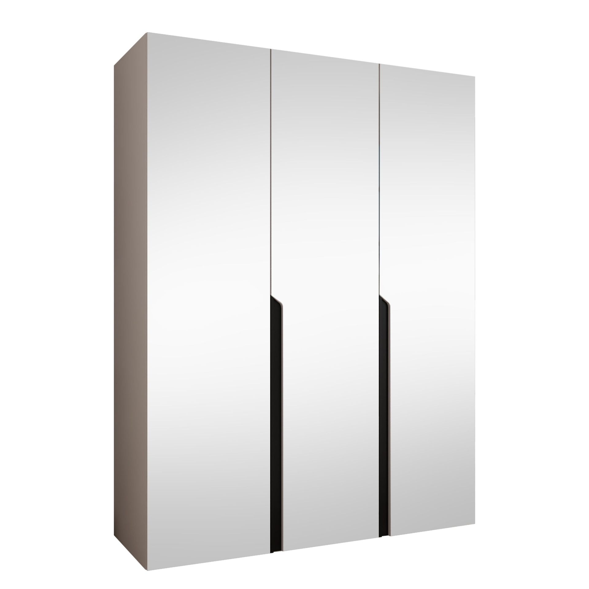 Milias Garderobeskap med speil 150x202 cm - beige / svart