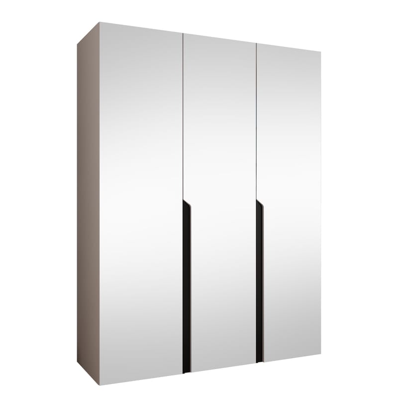 Milias Garderobeskap med speil 150x202 cm, beige / svart