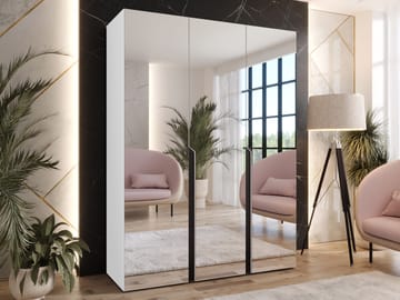 Milias Garderobeskap med speil 150x202 cm - hvit - Oppbevaring - Klesoppbevaring - Garderober & garderobesystem