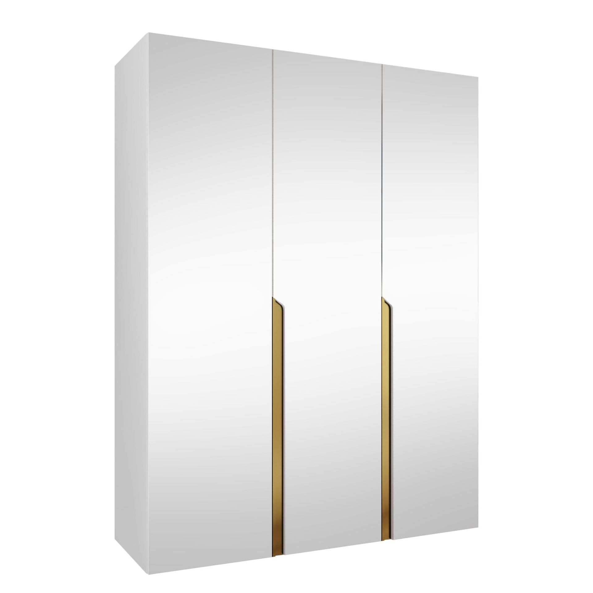 Milias Garderobeskap med speil 150x202 cm - hvit