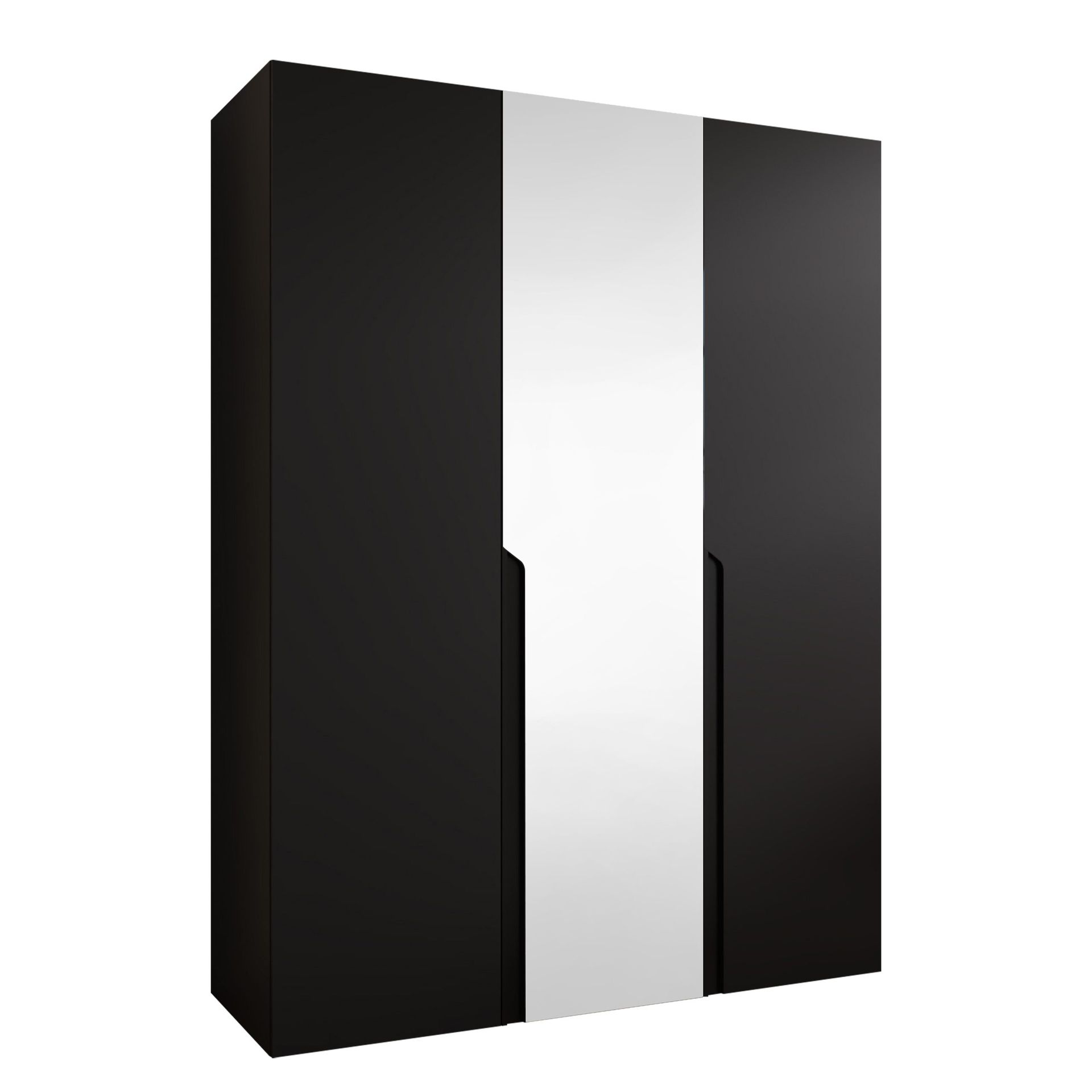 Milias Garderobeskap med speil 150x202 cm - svart