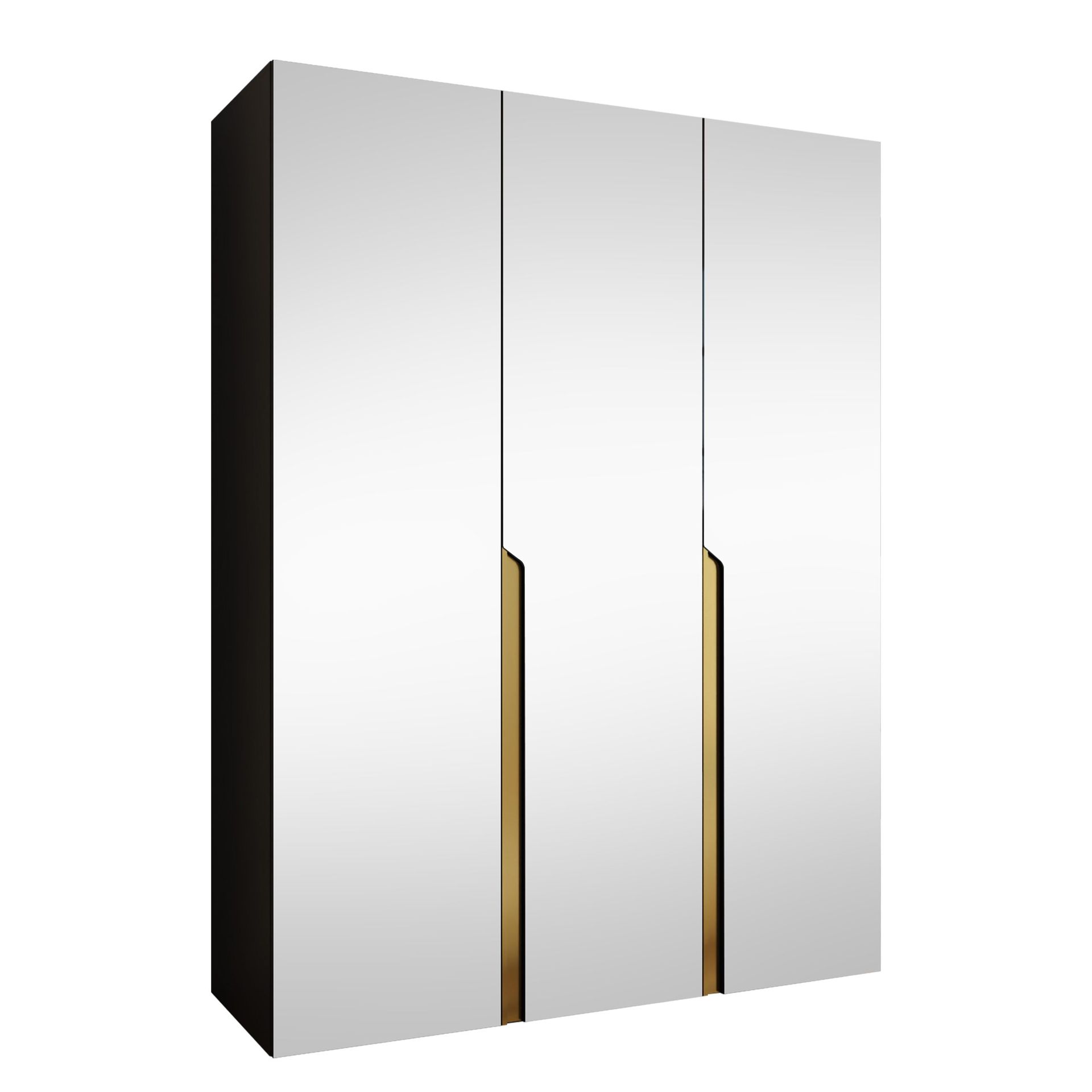 Milias Garderobeskap med speil 150x202 cm - svart