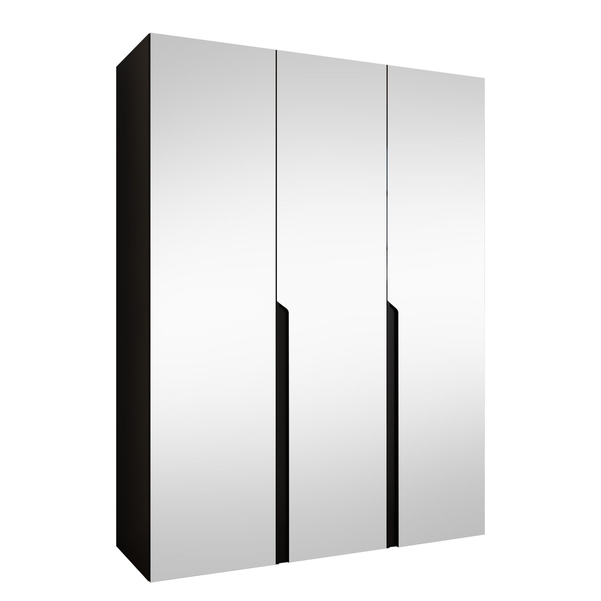 Milias Garderobeskap med speil 150x202 cm - svart